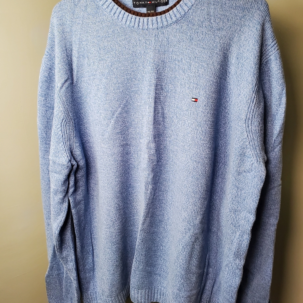 Tommy Hilfiger Men's Light Blue Crewneck Sweater